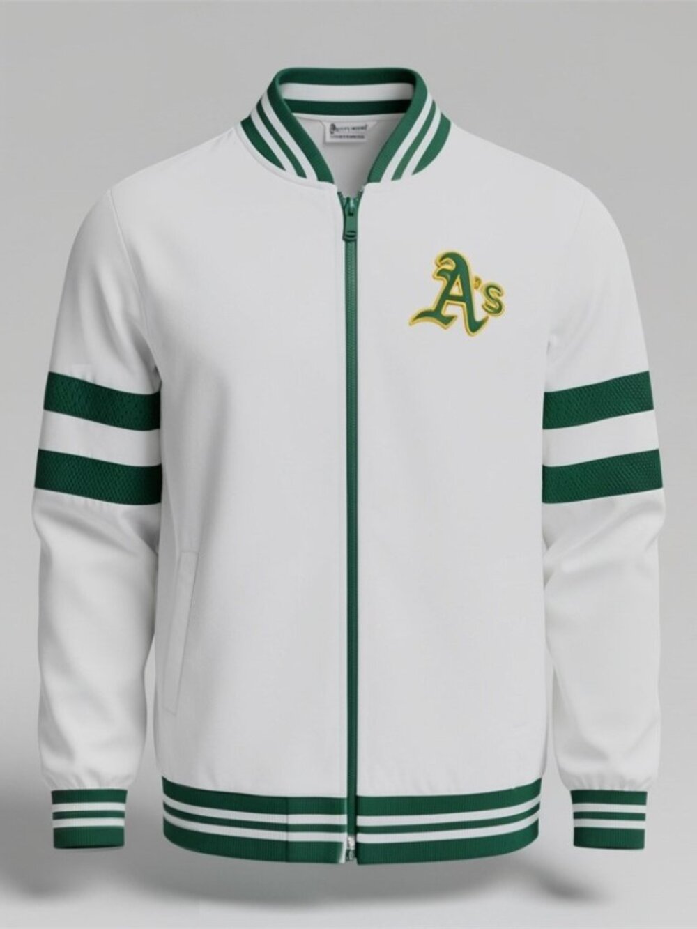 G-III 4Her Oakland Athletics White Varsity Jacket, XXL (Women)